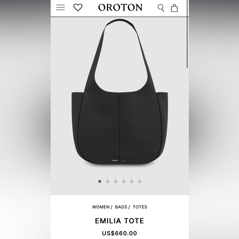 Oroton Black Emilia Tote